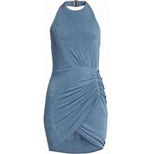 Significant Other Women's Yara Ruched Mini Dress - Sky Blue - Size 12