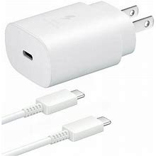 Samsung Galaxy 25W Super Fast Charger, Adaptive Fast Charging Wall Charger Plug With USB Type C Cable Replacement For Samsung Galaxy S23 / S23+ / S23