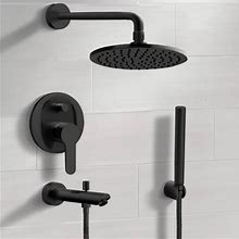Black Tub And Shower Faucet Set With Handheld, Tyga Remer TSH49 By Nameeks