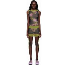 Jean Paul Gaultier Black & Green 'The Fleurs Petit Grand' Minidress - Mini Dresses Size M