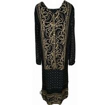 Amanda Smith Womans Sz L Black & Biege Sheer Dress Suit S54