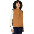 OV277 Sherpa Lined Mock Neck Vest (Carhartt Brown) Womens Clothing