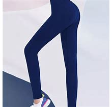 High Waist Soft Running Pants, Tummy Control High Stretch Workout Yoga Pants, Women's Activewear,Blue,New Product,Temu