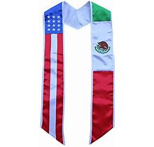 Del Mex Mexico USA American Flag Graduation Stole Sash Latino Hispanic International (Mexican-American)
