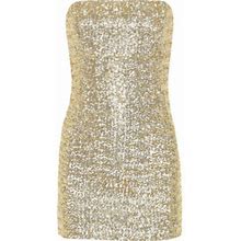 Alice + Olivia Dresses | Nwt! Alice And Olivia Rigby Sequin Dress In Gold | Color: Gold | Size: 12
