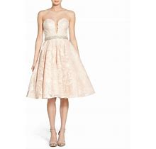 Mac Duggal Dresses | Mac Duggal Strapless Rhinestone Waistband Fit & Flare Dress | Color: Pink | Size: 0