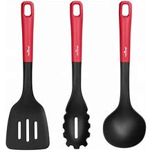 Nutrichef 3 Piece Assorted Kitchen Utensil Set Silicone In Red | Wayfair 915843A49f9bf7a591908ce000f633d3