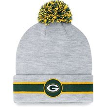 Men's Fanatics Branded Heather Gray Green Bay Packers Cuffed Knit Hat With Pom