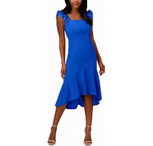 Adrianna Papell Women's Ruffled High-Low Dress - Violet Cobalt - Size 6