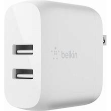 Belkin 24W Dual Port USB Wall Charger - Lightning Cable Included - iPhone Charger Fast Charging - USB Charger Block For Power Bank, iPhone 14,