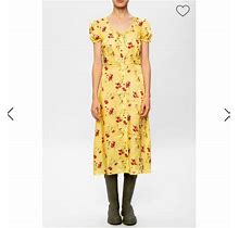 R13 Dresses | R13 Yellow Floral Print Silk Dress Size Large | Color: Red/Yellow | Size: L