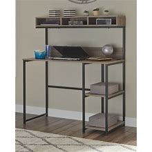 Daylicrew Home Office Desk And Hutch, Grayish Brown/Gunmetal By Ashley, Furniture > Home Office > Desks. On Sale - 5% Off