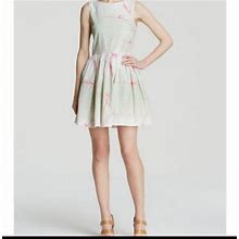 Marc By Marc Jacobs Dresses | Marc Jacobs Gradient Ombre Mini Dress Fit And Flare Cocktail Dress | Color: Green/Pink/White | Size: 10