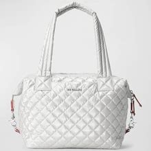 Mz Wallace Sutton Deluxe Medium Metallic Shoulder Bag, Silver, Women's, Handbags & Purses Crossbody Bags & Camera Bags
