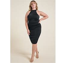 Women's Shape Embrace Mock-Neck Dress - Black, Size 2X By Venus