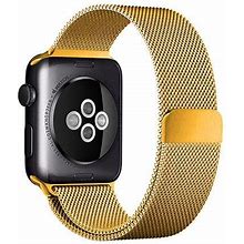 Stainless Steel Milanese Loop Band Replacement For Apple Watches | Gold | 38mm