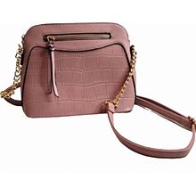 Source Unknown Bags | Pink Mauve Crocodile Gold Chain Vegan Leather Crossbody Shoulder Bag | Color: Gold/Pink | Size: Os