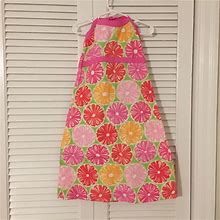 Lilly Pulitzer Dresses | Lilly Pulitzer Fruit Stand Girls Halter Dress | Color: Orange/Pink | Size: 10G