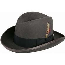 Men's Steel Grey Homburg Fedora Hat With Black Band