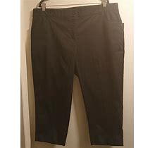Briggs Women's NEW Black Elastic Comfort Waist Cropped Pants, Size 18W.
