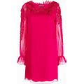 Alberta Ferretti Long-Sleeve Silk Mini Dress - Pink