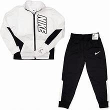 Nike 6 Boy 2 Piece Jogging Set Tracksuit White & Black Size 6
