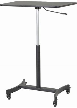 Victor DC500 High Rise Collection Mobile Adjustable Standing Desk, 30.75" X 22" X 29" To 44", Black - VCTDC500