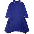 Alfani Womens Cutout Fit & Flare Dress, Blue, 4