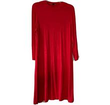 Tiana B Dress Red Knit 3/4 Sleeve Knee Length Size 12