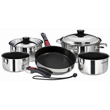 Magma Nesting 10-Piece Induction Compatible Cookware - SS Exterior & Slate Black Ceramica Non-Stick Interior A10-366-2-IND