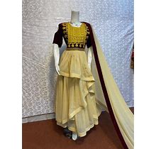 Exquisite Afghan Charm: Hand-Embroidered Charma Dress