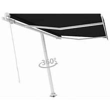 Freestanding Manual Retractable Awning 118.1"X98.4" Anthracite Vidaxl