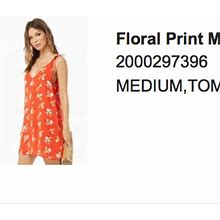 Forever 21 Dresses | Red Floral Print Mini Dress With Tie Sides | Color: Orange/Red | Size: M