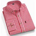 Dress Shirt Black Red Blue Long Sleeve Stripes And Plaid Turndown Spring & Fall Office & Career Office Party Clothing Apparel