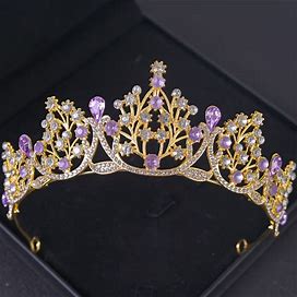 Bridal Wedding Headband Crystal Rhinestone Crown Tiara Head Jewelry Women's Hair Accessories,Recommended,Temu