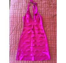 Pre-Owned Original BCX Magenta Cocktail Short Layers Dress Size 3