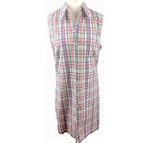 Vintage Y2K Ralph Lauren Plaid Tag Preppy Plaid Mini Shirt Dress Size L