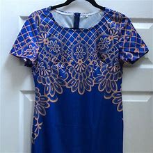 Berrylook Dresses | Berrylook Nwot Royal Blue Dress | Color: Blue/Gold | Size: 8