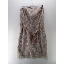 Banana Republic Dresses | Banana Republic Dress 10 Fit Flare Metallic Strapless Gown Formal New | Color: Pink | Size: 10