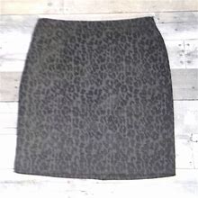 Loft Skirts | Ann Taylor Loft Petites Grey Leopard Print Skirt 6P | Color: Gray | Size: 6P