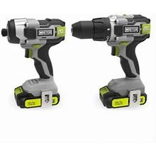 Master Mechanic Ml-Cd168gd-200S Ml-Is41gd 20-Volt Compact Cordless 2-Tool Combo Kit, 1/2-In. Drill + Impact - Quantity 4