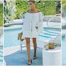 Vici Dresses | Vici Sun Baked Cotton Bell Dress | Color: Silver/White | Size: L
