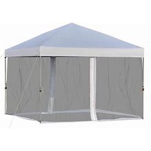 10 ft. X 10 ft. Pop Up Canopy Portable Folding Tent Gazebo Outdoor With Removable Sidewalls Mesh Curtains Carrying Bag