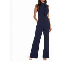 Harper Rose Pants & Jumpsuits | Harper Rose Navy Blue Scarf Neck Sleeveless Jumpsuit Size 6 Nwt | Color: Blue | Size: 6