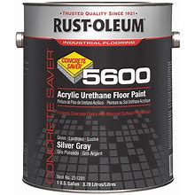 Rust-Oleum 1 Gal Floor Paint, High Gloss Finish, Silver Gray, Water Base