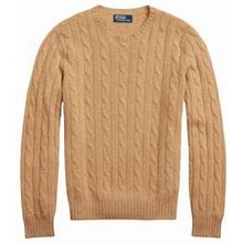 Polo Ralph Lauren Men's Cashmere Cable-Knit Sweater - New Camel - Size Large