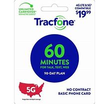 Tracfone $19.99 Basic Phone 60 Minutes 90-Day Prepaid Plan E-PIN Top Up (Email Delivery)