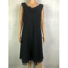 S.L. Fashions Black Cowl Neck Sheath Dress Style 190076 Size 16