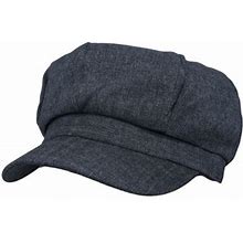 Withmoons Cotton Plain Newsboy Hat Gatsby Lightweight Summer Cabbie Ivy Cap Slg1405 (Black)