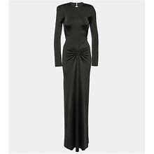 Victoria Beckham, Gathered Jersey Maxi Dress, Women, Black, US 8, Dresses, Materialmix